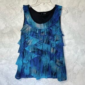 New Directions gradient ruffle top